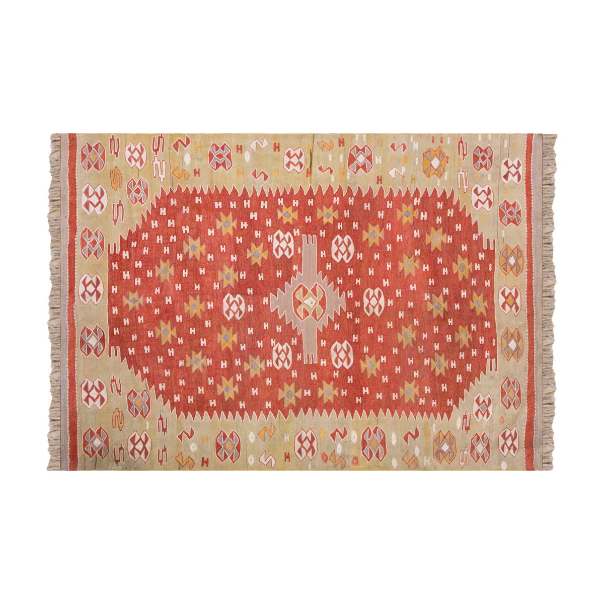 Vintage Turkish Rug, 4.5 x 6.1 ft Rug, 136 x 187 cm