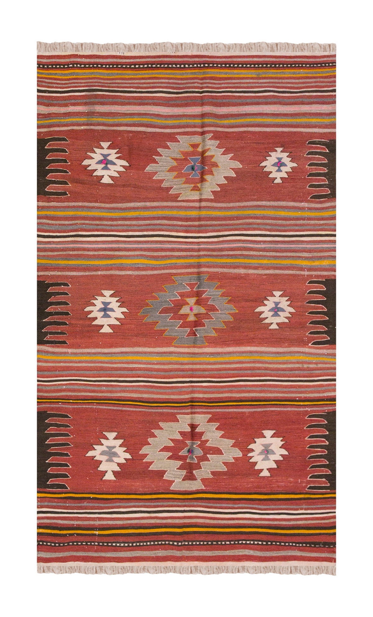 Vintage Turkish Rug, 4.5 x 7.4 ft, 136 x 226 cm