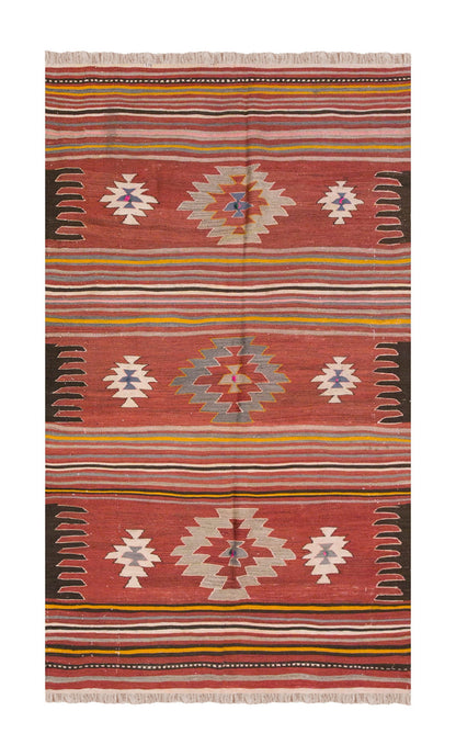 Vintage Turkish Rug, 4.5 x 7.4 ft, 136 x 226 cm