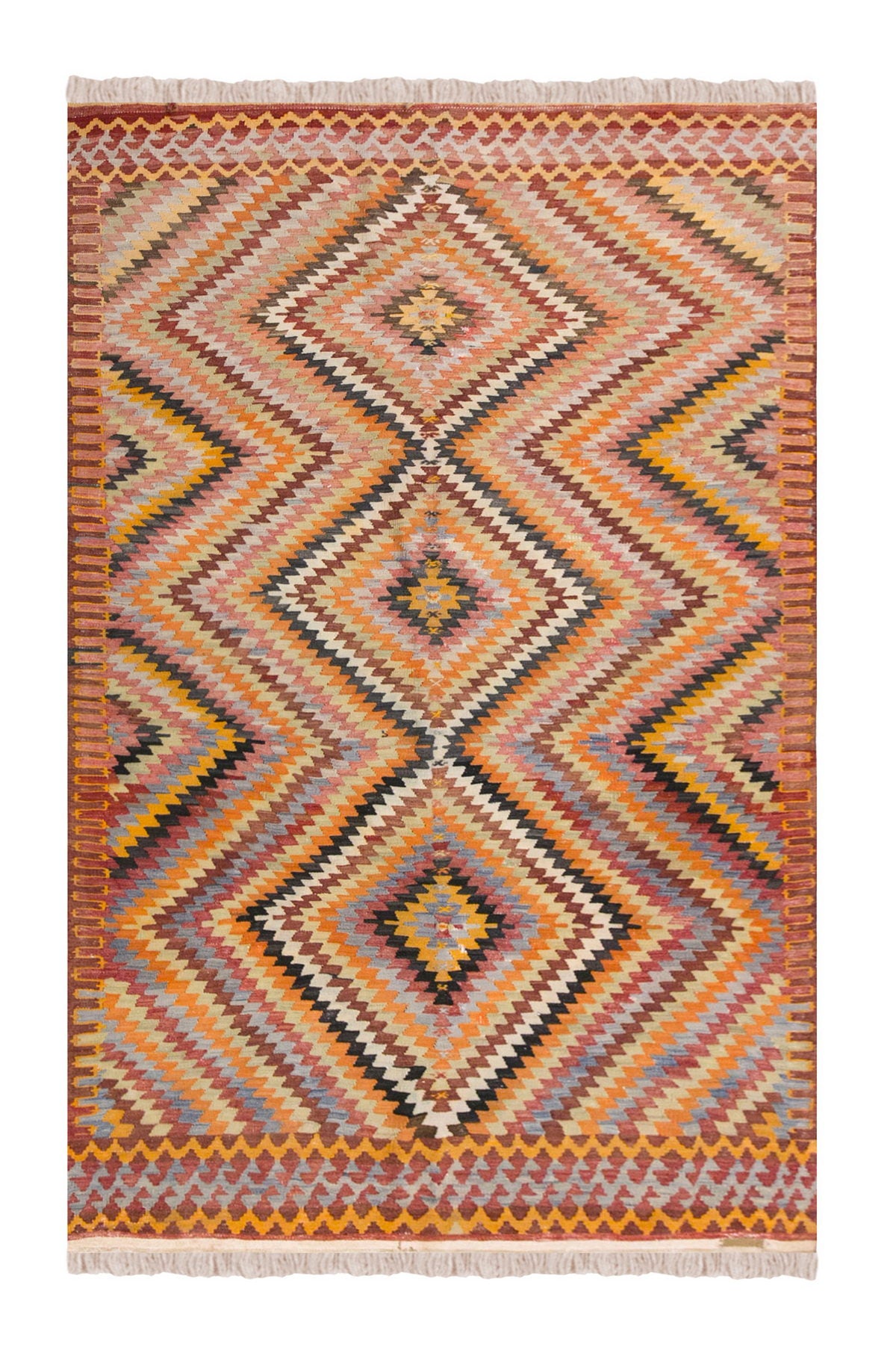 Vintage Turkish Rug, 4.5 x 7.4 ft Rug, 137 x 226 cm