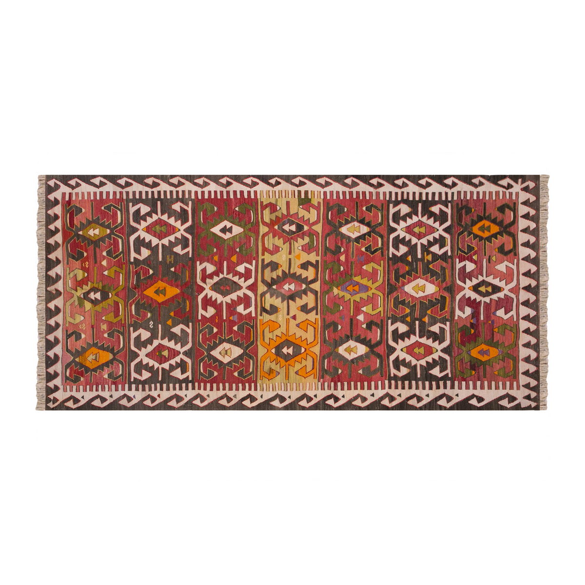 Vintage Turkish Rug, 4.5 x 8.11 ft Rug, 135 x 272 cm