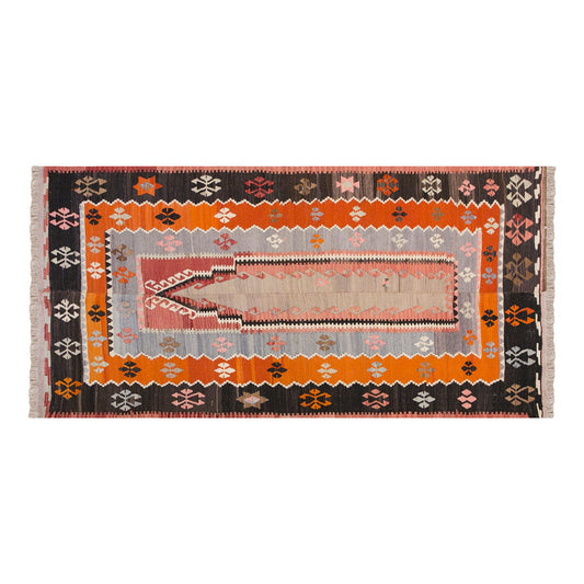 Vintage Turkish Rug, 4.5 x 8.7 ft, 135 x 262 cm