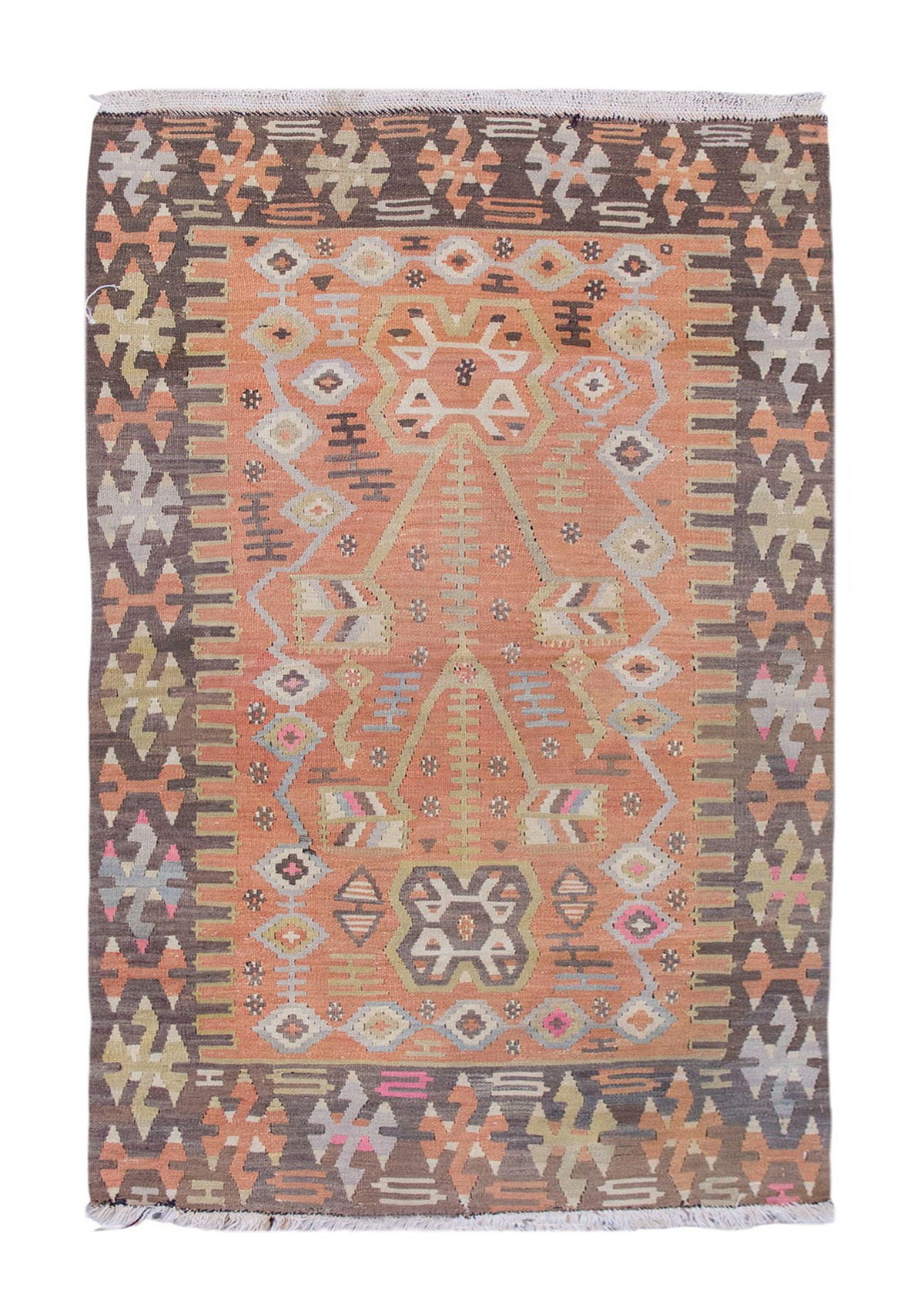 Vintage Turkish Rug, 4.6 x 2.10 ft Rug, 139 x 87 cm