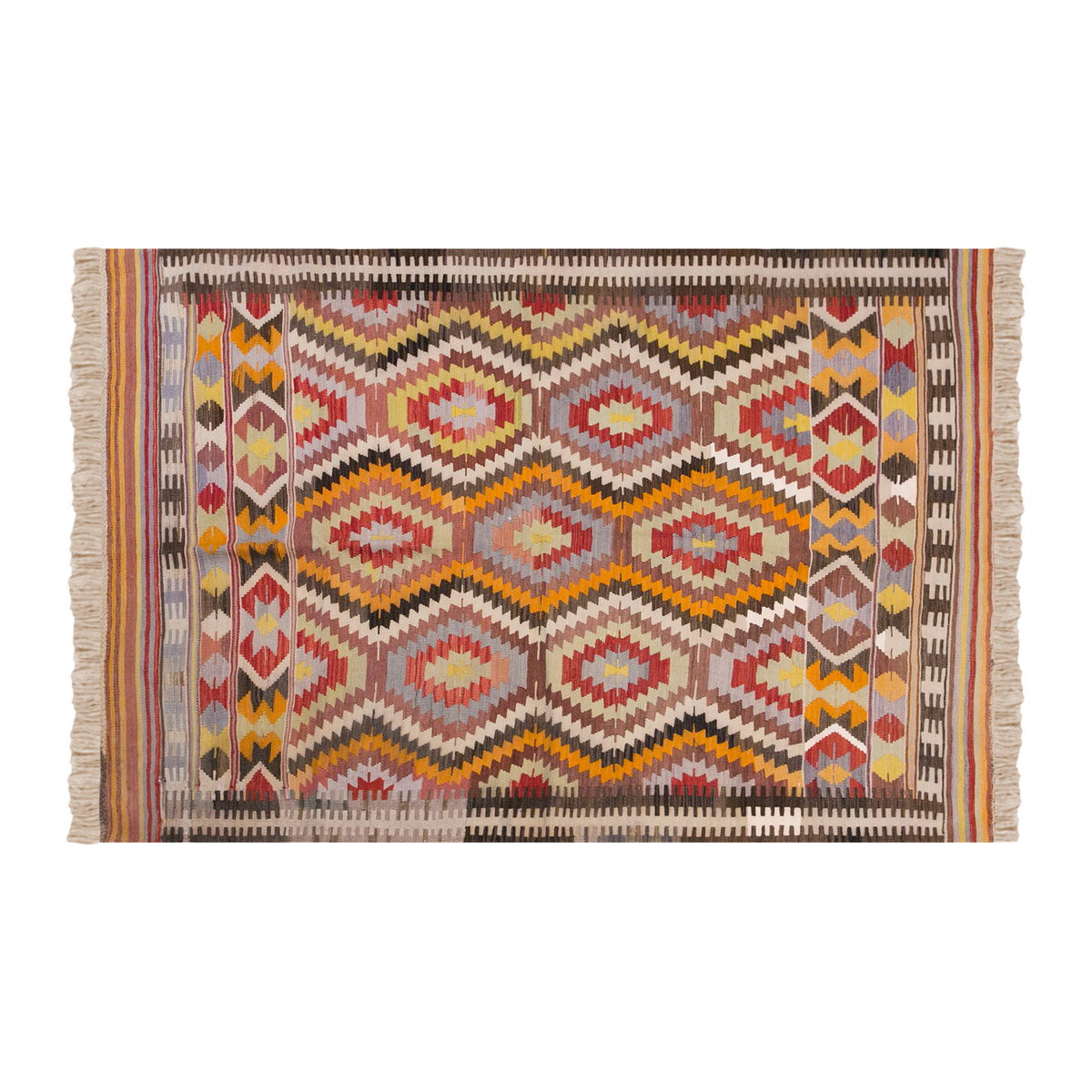 Vintage Turkish Rug, 4.6 x 6.4 ft Rug, 138 x 194 cm