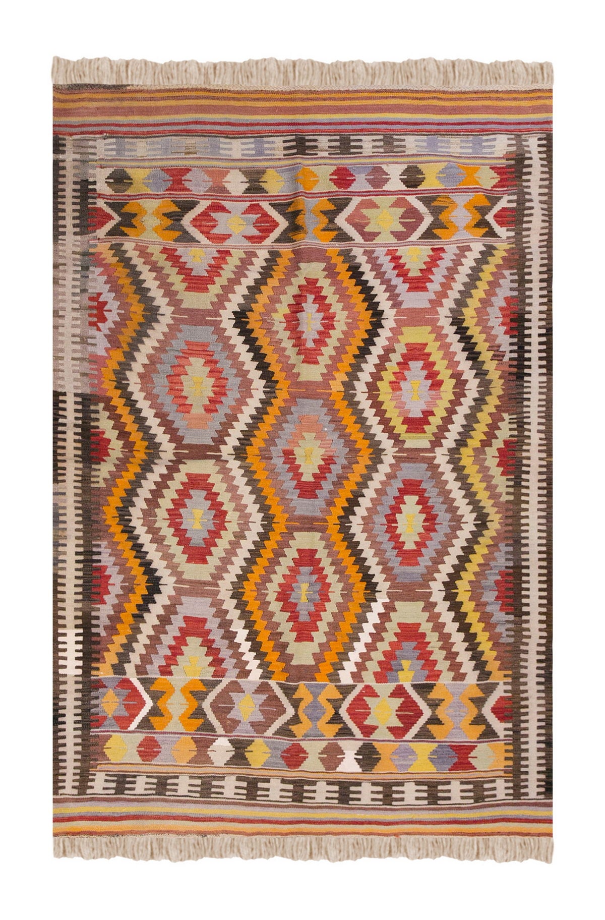 Vintage Turkish Rug, 4.6 x 6.4 ft Rug, 138 x 194 cm
