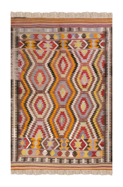 Vintage Turkish Rug, 4.6 x 6.4 ft Rug, 138 x 194 cm
