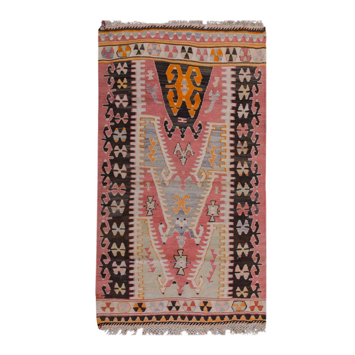 Vintage Turkish Rug, 4.7 x 3.4 ft Rug, 140 x 104 cm