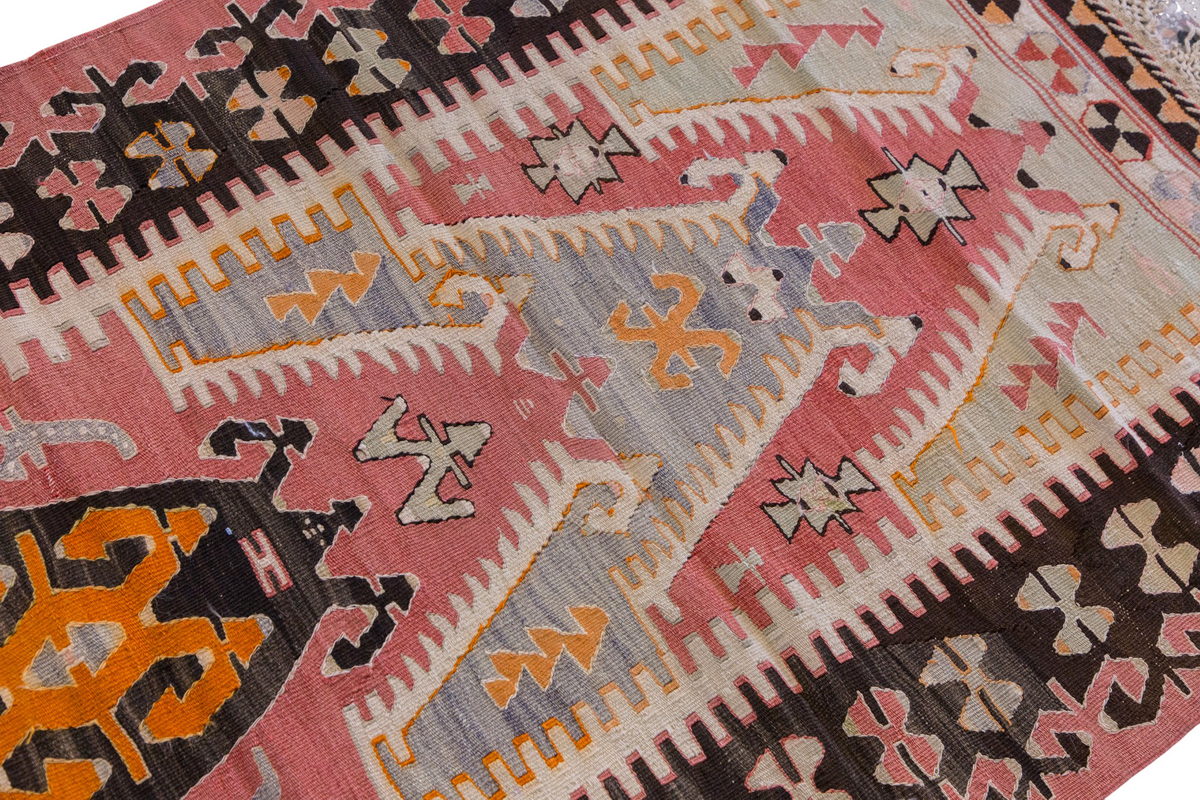 Vintage Turkish Rug, 4.7 x 3.4 ft Rug, 140 x 104 cm