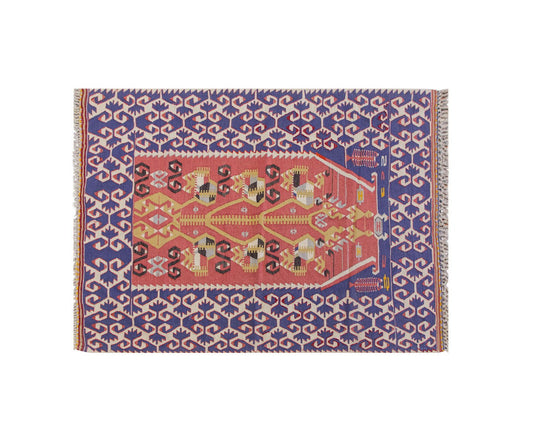 Vintage Turkish Rug, 4.7 x 3.6 ft, 142 x 107 cm