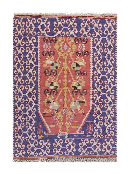 Vintage Turkish Rug, 4.7 x 3.6 ft, 142 x 107 cm