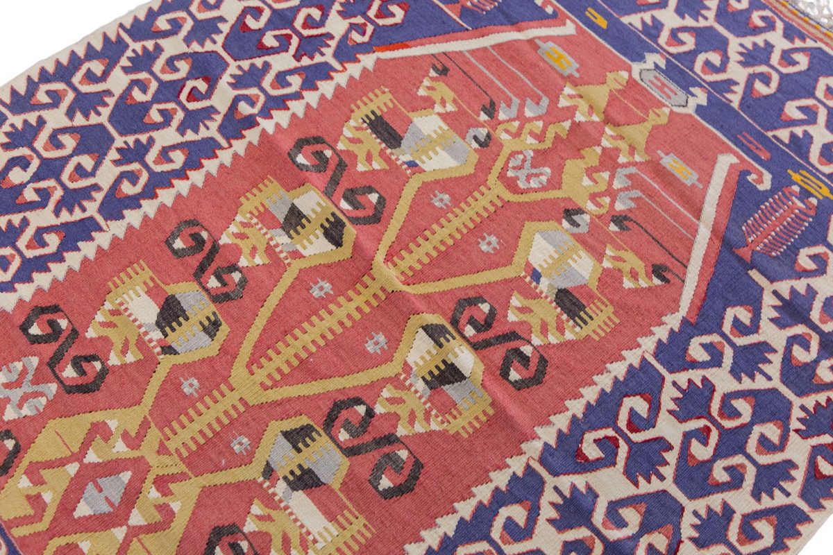 Vintage Turkish Rug, 4.7 x 3.6 ft, 142 x 107 cm