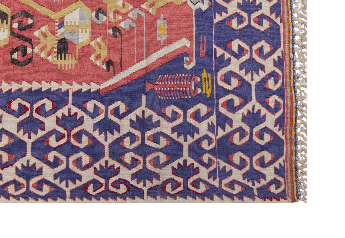 Vintage Turkish Rug, 4.7 x 3.6 ft, 142 x 107 cm