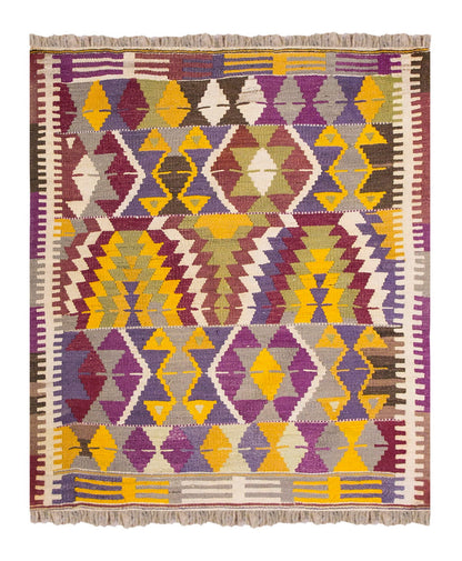 Vintage Turkish Rug, 4.7 x 4.5 ft Rug, 140 x 135 cm