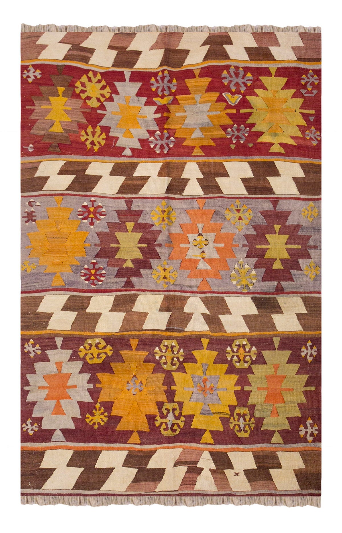 Vintage Turkish Rug, 4.7 x 6.3 ft Rug, 141 x 192 cm