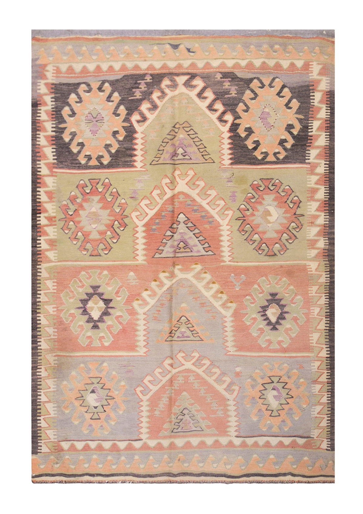 Vintage Turkish Rug, 4.7 x 6.9 ft Rug, 140 x 207 cm