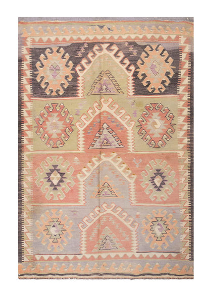 Vintage Turkish Rug, 4.7 x 6.9 ft Rug, 140 x 207 cm