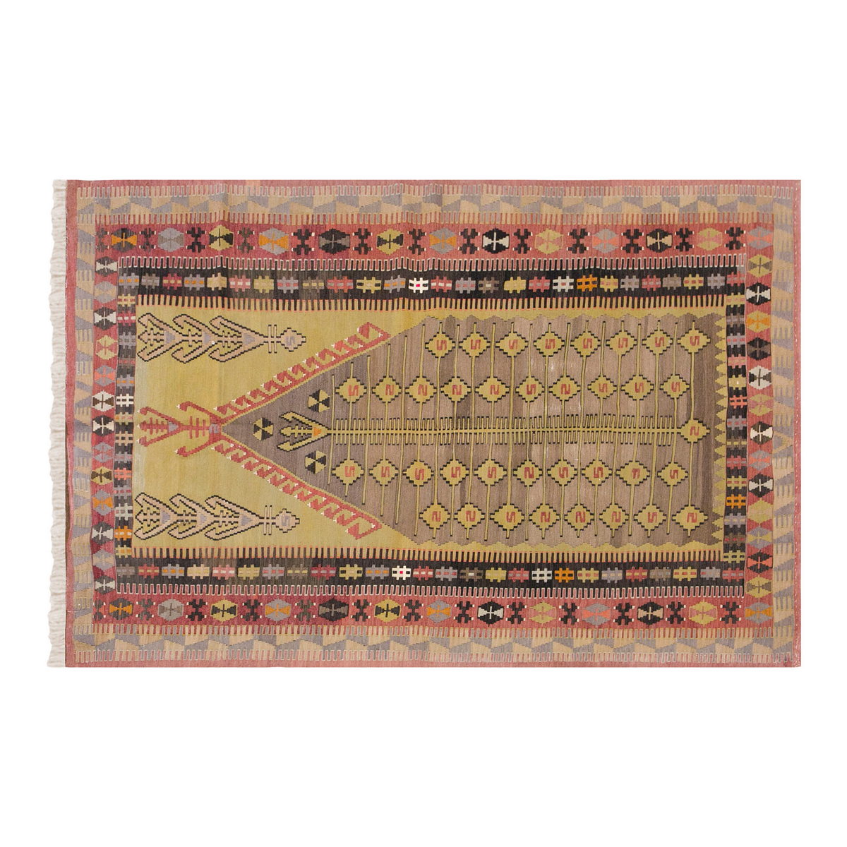 Vintage Turkish Rug, 4.8 x 10.3 ft, Vintage Rug, 143 x 314 cm
