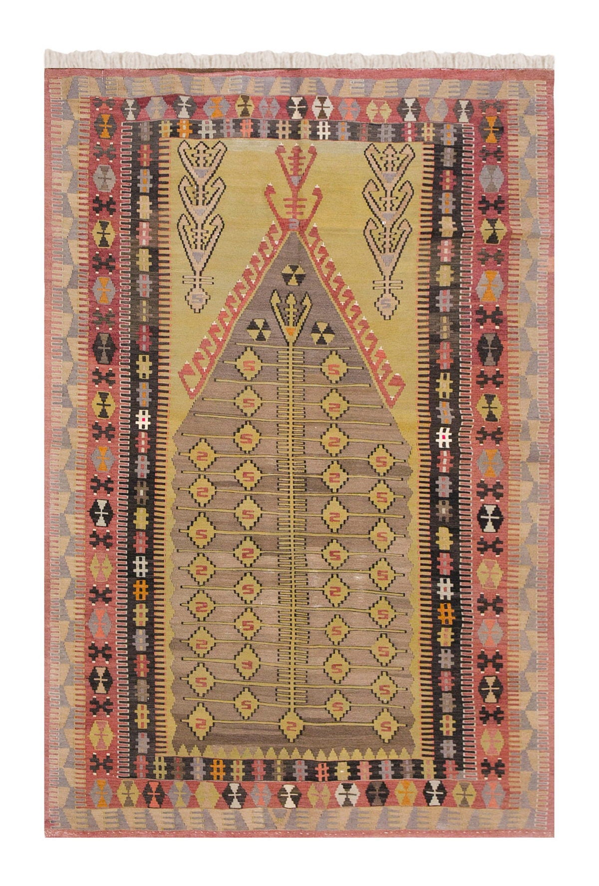 Vintage Turkish Rug, 4.8 x 10.3 ft, Vintage Rug, 143 x 314 cm