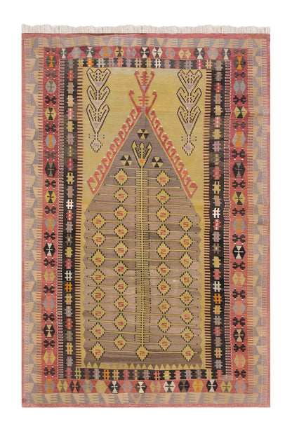 Vintage Turkish Rug, 4.8 x 10.3 ft, Vintage Rug, 143 x 314 cm