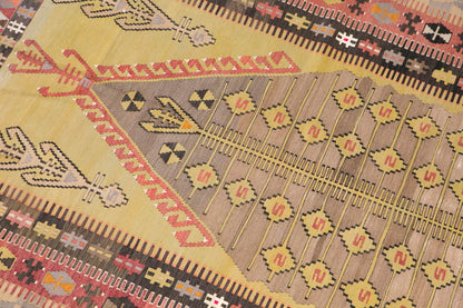 Vintage Turkish Rug, 4.8 x 10.3 ft, Vintage Rug, 143 x 314 cm