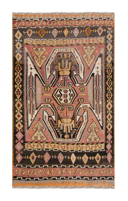 Vintage Turkish Rug, 4.8 x 7.1 ft, 143 x 217 cm