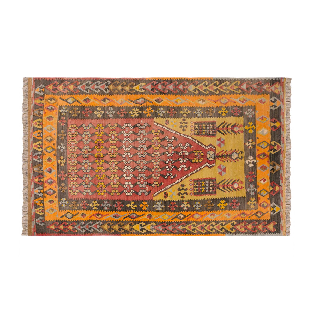 Vintage Turkish Rug, 4.8 x 7.4 ft, Vintage Rug, 143 x 224 cm