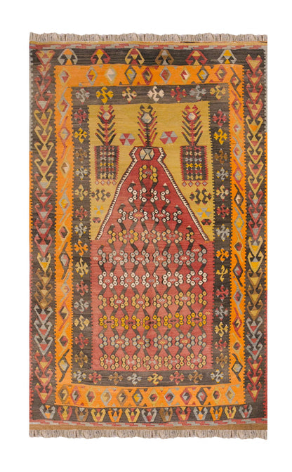 Vintage Turkish Rug, 4.8 x 7.4 ft, Vintage Rug, 143 x 224 cm