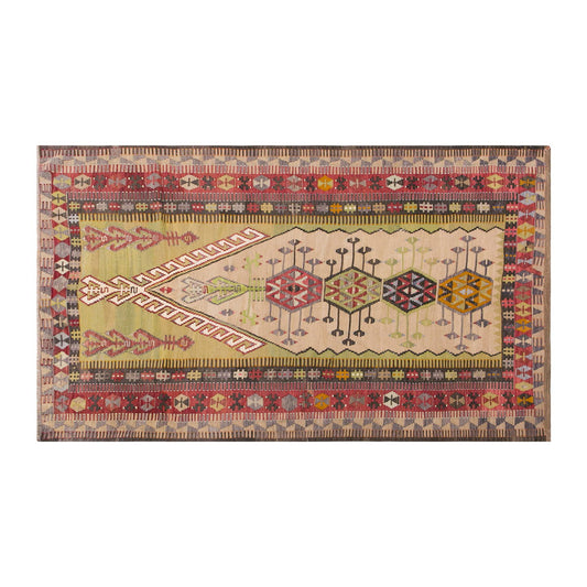 Vintage Turkish Rug, 4.8 x 7.6 ft, 144 x 230 cm