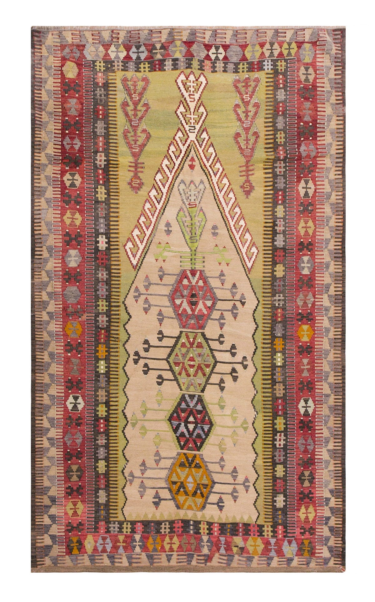 Vintage Turkish Rug, 4.8 x 7.6 ft, 144 x 230 cm