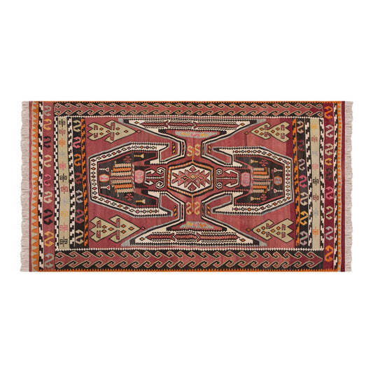 Vintage Turkish Rug, 4.8 x 8.8 ft, 143 x 266 cm