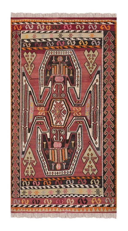 Vintage Turkish Rug, 4.8 x 8.8 ft, 143 x 266 cm