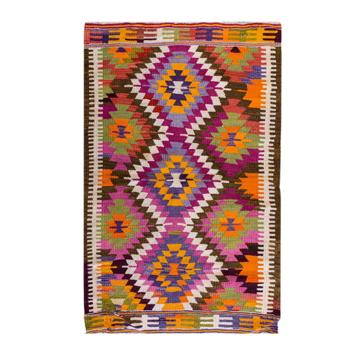 Vintage Turkish Rug, 4.9 x 3.4 ft, 145 x 103 cm