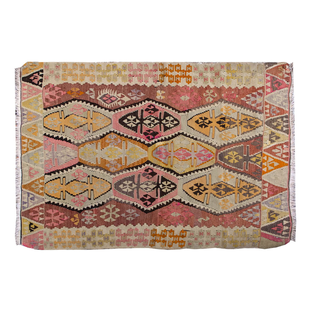 Vintage Turkish Rug, 4.9 x 3.8 ft, 147 x 112 cm