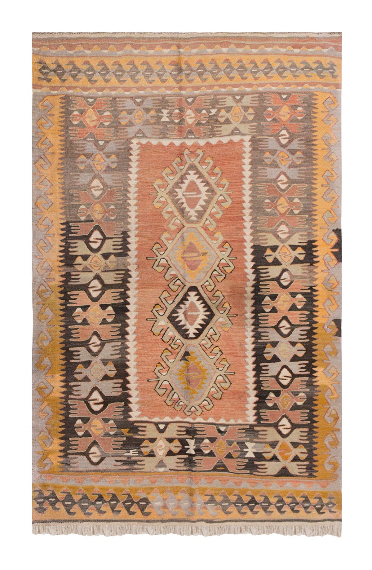 Vintage Turkish Rug, 4.9 x 6.5 ft, 145 x 198 cm