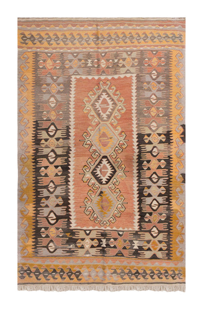 Vintage Turkish Rug, 4.9 x 6.5 ft, 145 x 198 cm