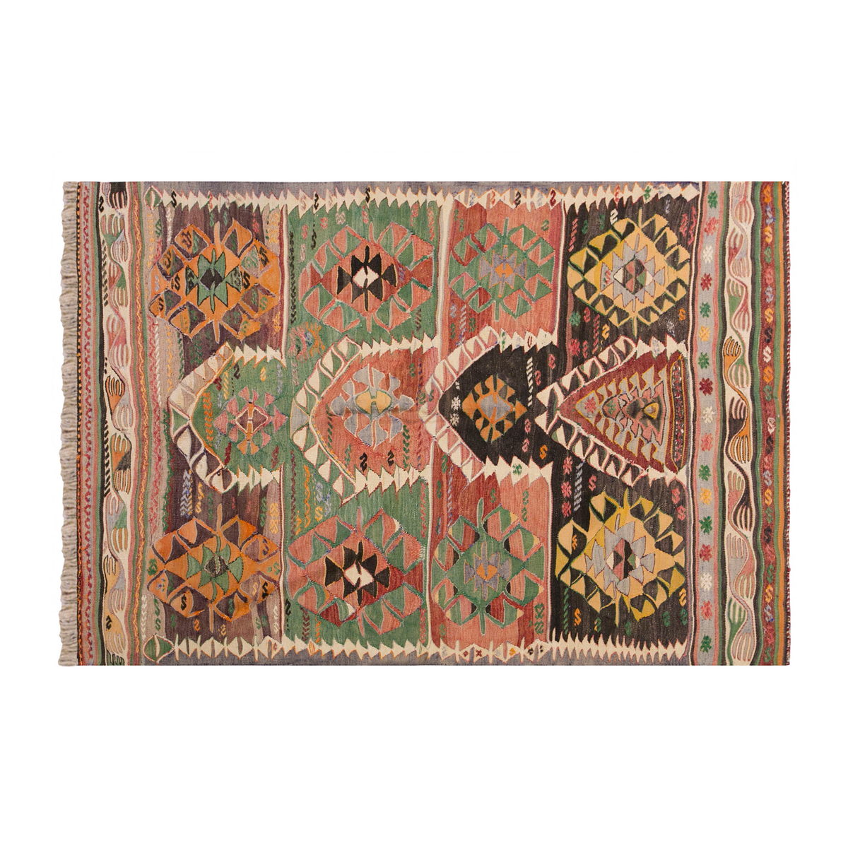 Vintage Turkish Rug, 4.9 x 6.5 ft, 146 x 198 cm