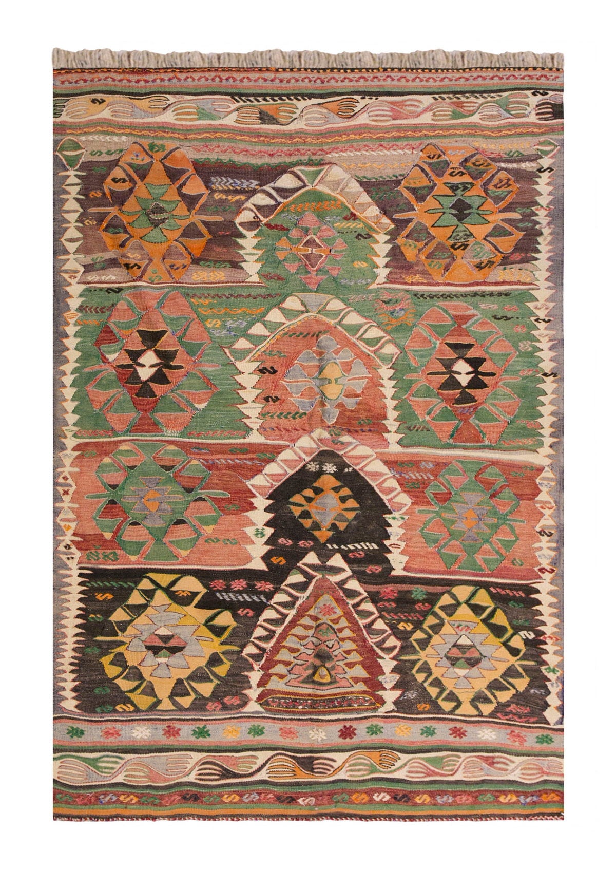 Vintage Turkish Rug, 4.9 x 6.5 ft, 146 x 198 cm