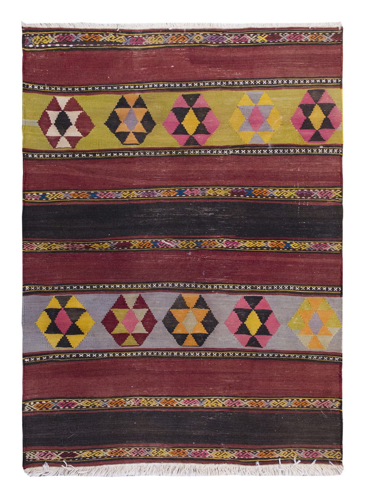 Vintage Turkish Rug, 4 x 2.10 ft Rug, 124 x 88 cm