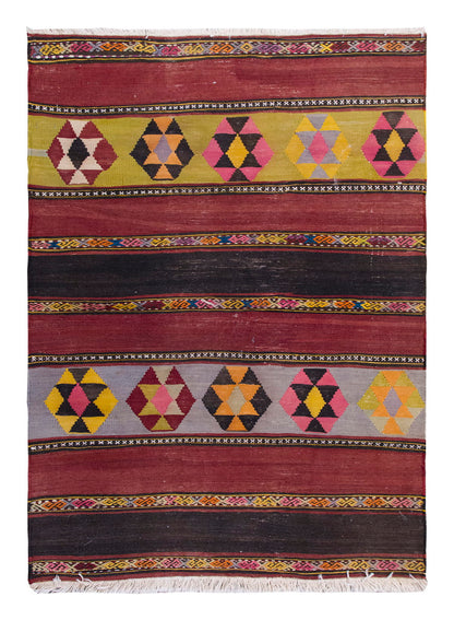 Vintage Turkish Rug, 4 x 2.10 ft Rug, 124 x 88 cm