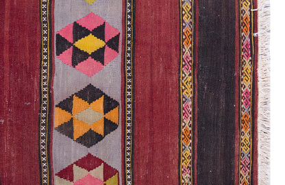 Vintage Turkish Rug, 4 x 2.10 ft Rug, 124 x 88 cm