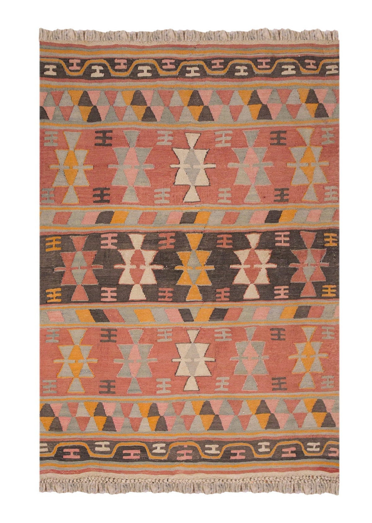 Vintage Turkish Rug, 4 x 4.9 ft Rug, 122 x 145 cm