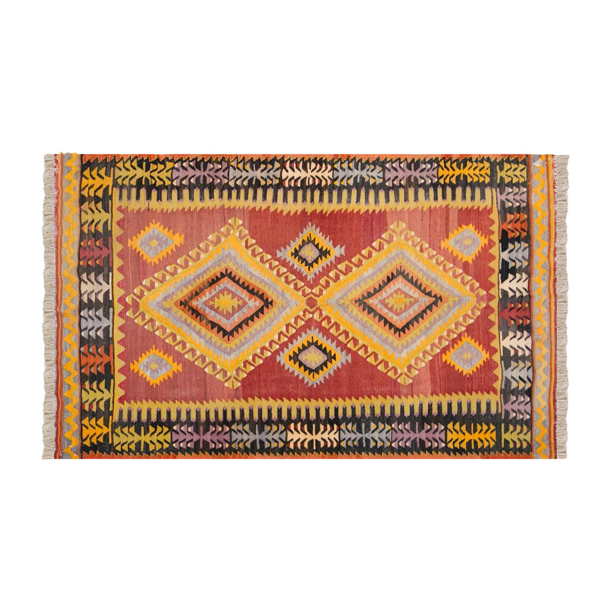 Vintage Turkish Rug, 4 x 6.8 ft, 124 x 204 cm