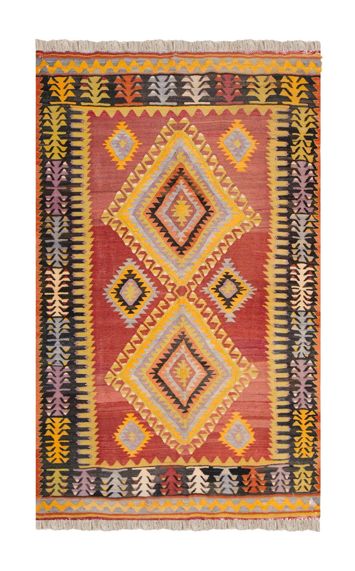 Vintage Turkish Rug, 4 x 6.8 ft, 124 x 204 cm