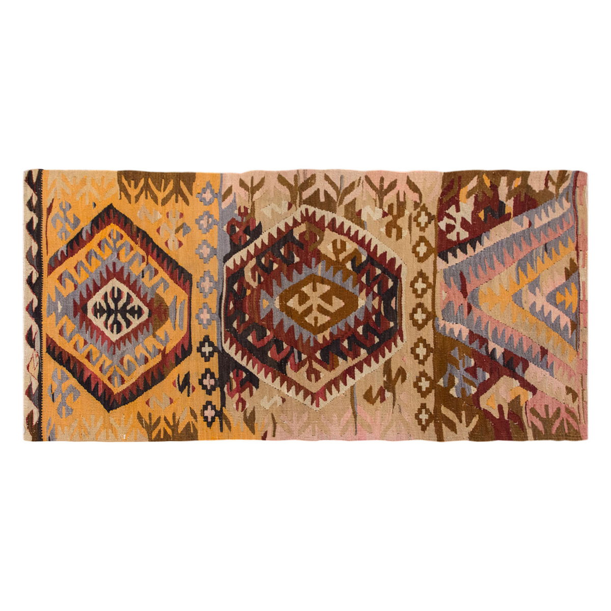 Vintage Turkish Rug, 5.1 x 2.3 ft, 157 x 71 cm