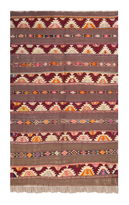 Vintage Turkish Rug, 5.1 x 7.10 ft Rug, 157 x 241 cm