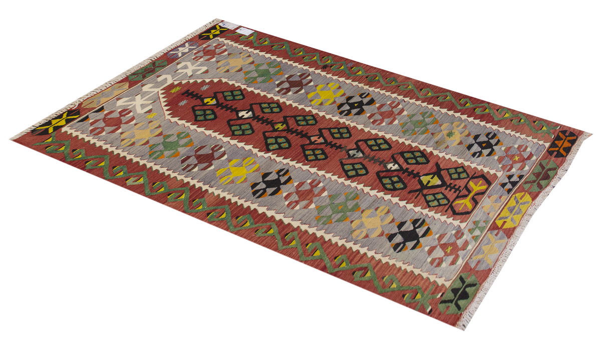 Vintage Turkish Rug, 5.11 x 3.6 ft Rug, 182 x 108 cm