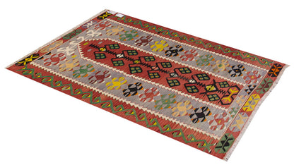 Vintage Turkish Rug, 5.11 x 3.6 ft Rug, 182 x 108 cm
