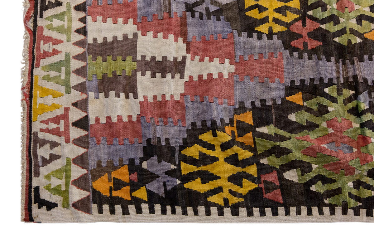 Vintage Turkish Rug, 5.2 x 2.5 ft Rug, 160 x 75 cm