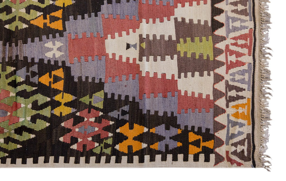 Vintage Turkish Rug, 5.2 x 2.5 ft Rug, 160 x 75 cm