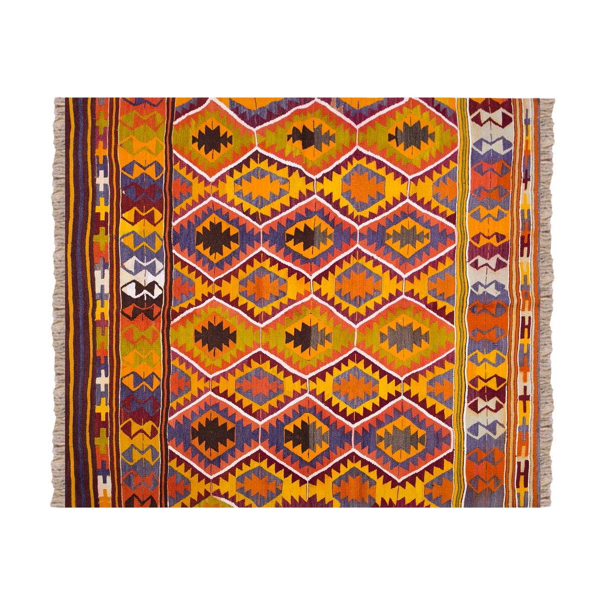 Vintage Turkish Rug, 5.2 x 5.4 ft, 158 x 164 cm